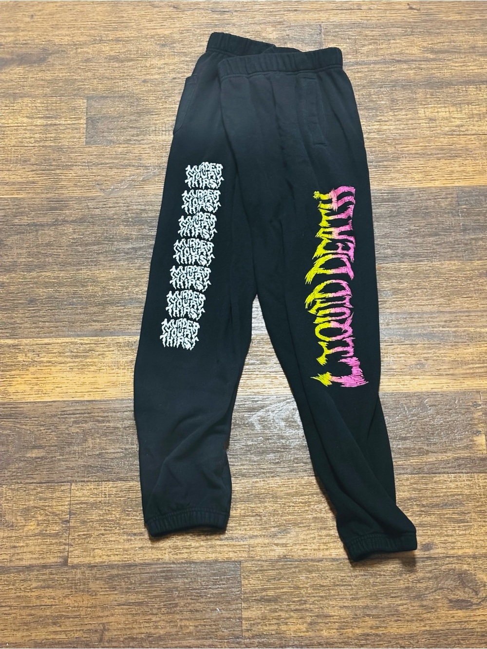 Liquid Death Men’s Sweatpants with Pink and Yellow Accent